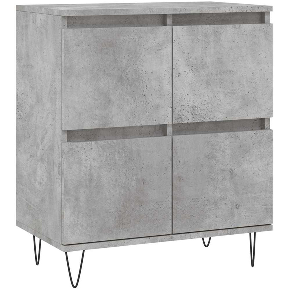vidaXL 4 Door Concrete Grey Sideboard Image 2