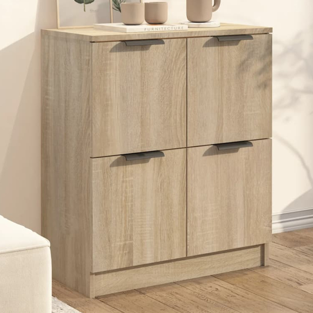 vidaXL 4 Door Sonoma Oak Sideboard Image 1