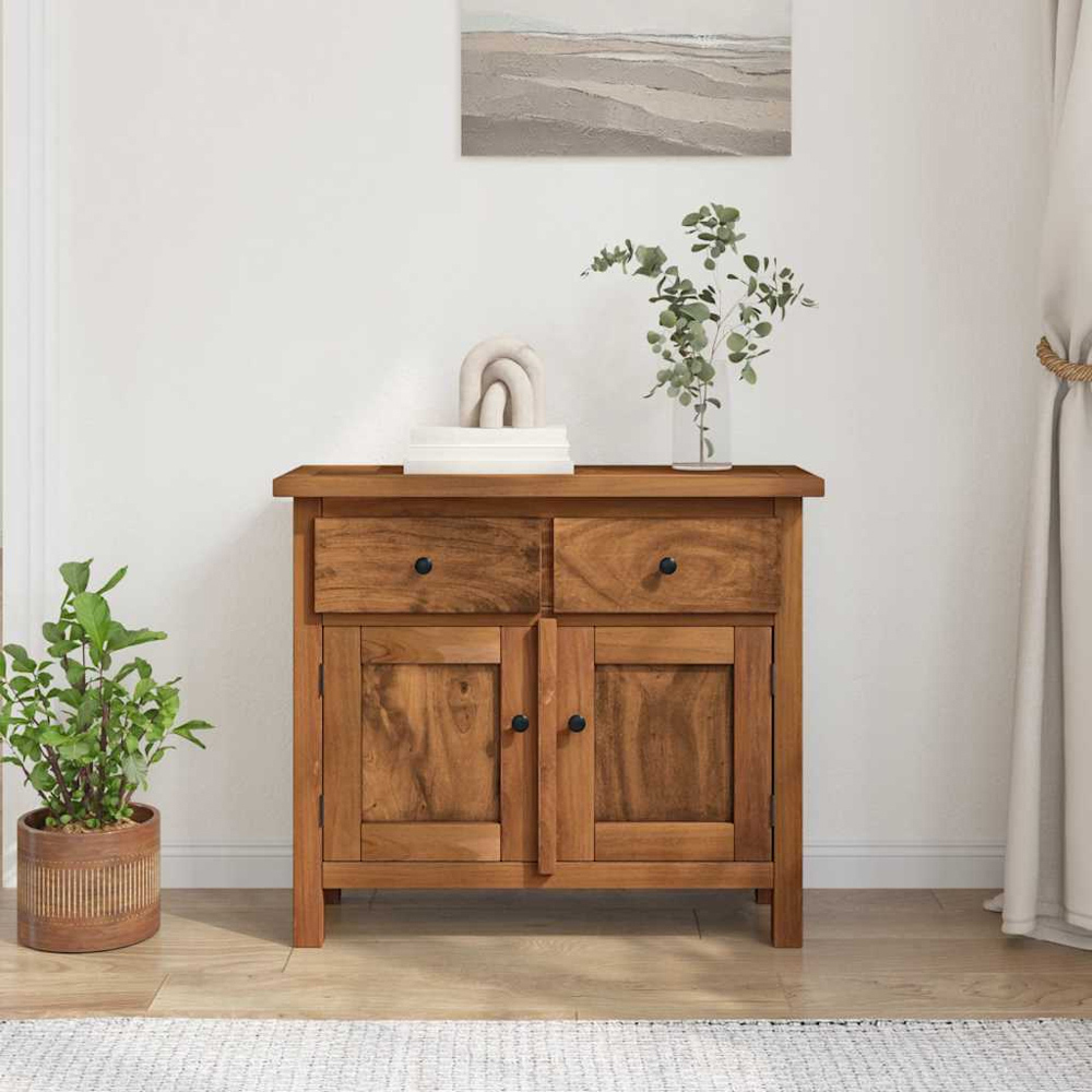 vidaXL 2 Door 2 Drawer Brown Mahogany Wood Sideboard Image 3