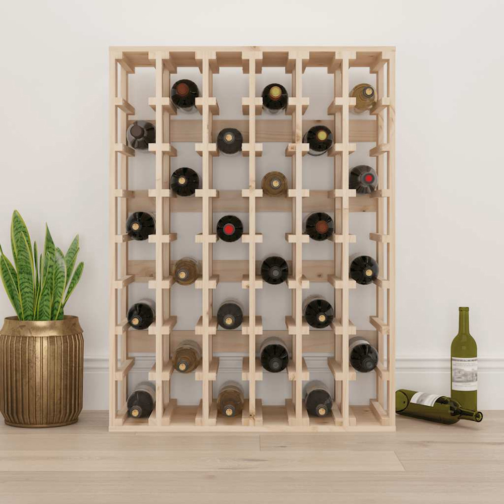 vidaXL 48 Bottle Brown Freestanding Wine Rack Image 2