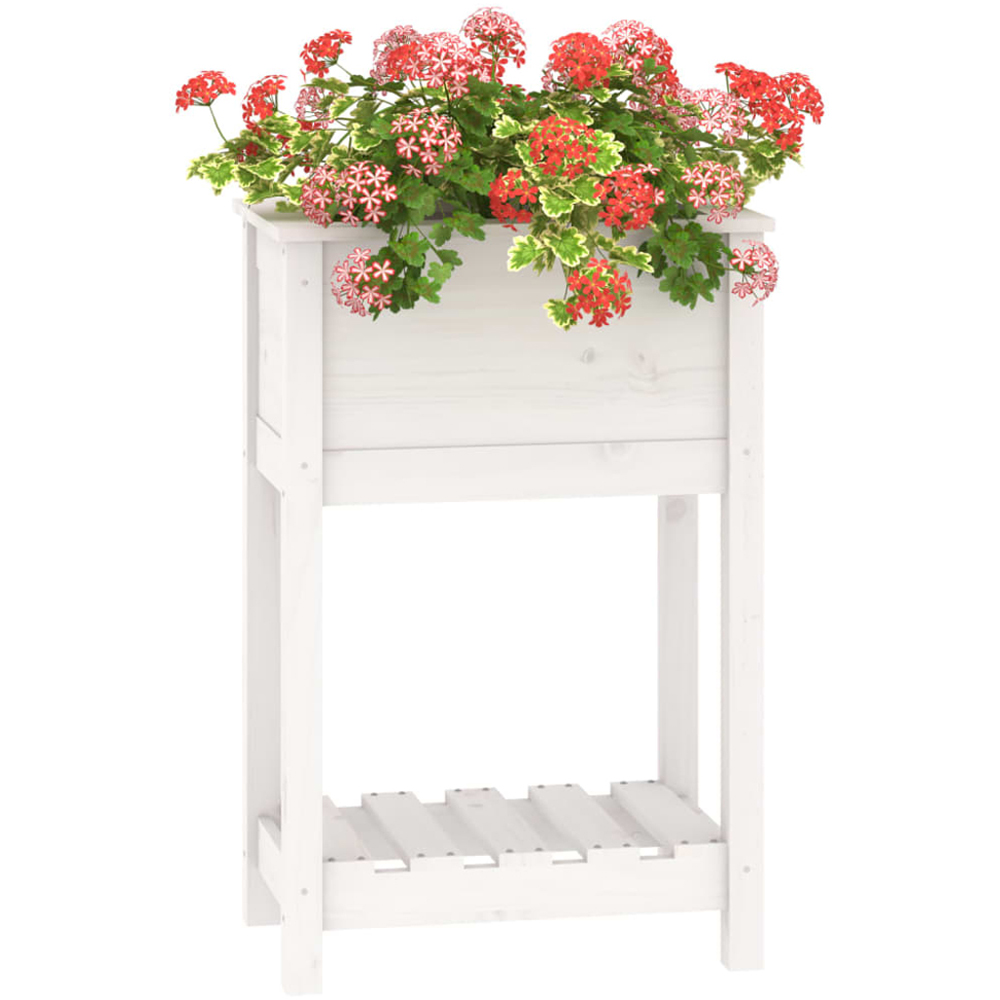 vidaXL White Pine Wood Garden Planter 81 x 34.5 x 54cm Image 3