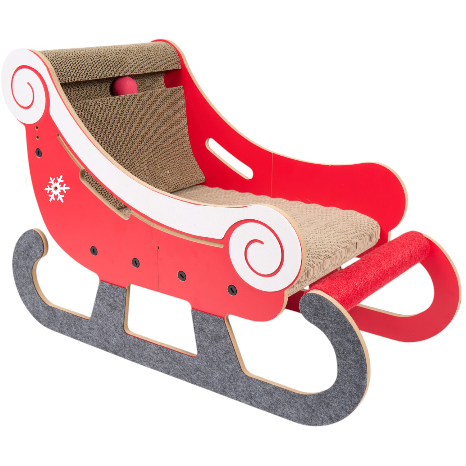 Christmas Sleigh Scratcher Red Image 1
