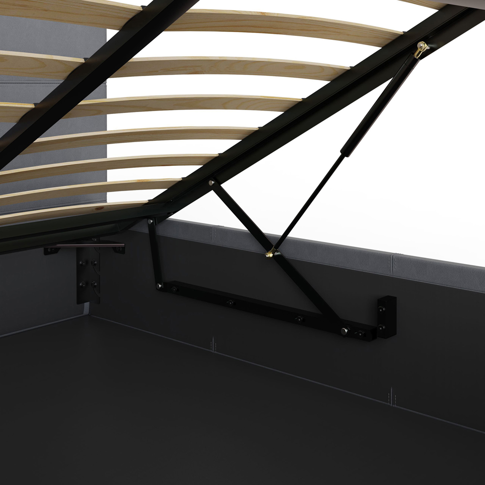 GFW Double Grey Faux Leather End Lift Ottoman Bed with Bonnell Mattress Image 7