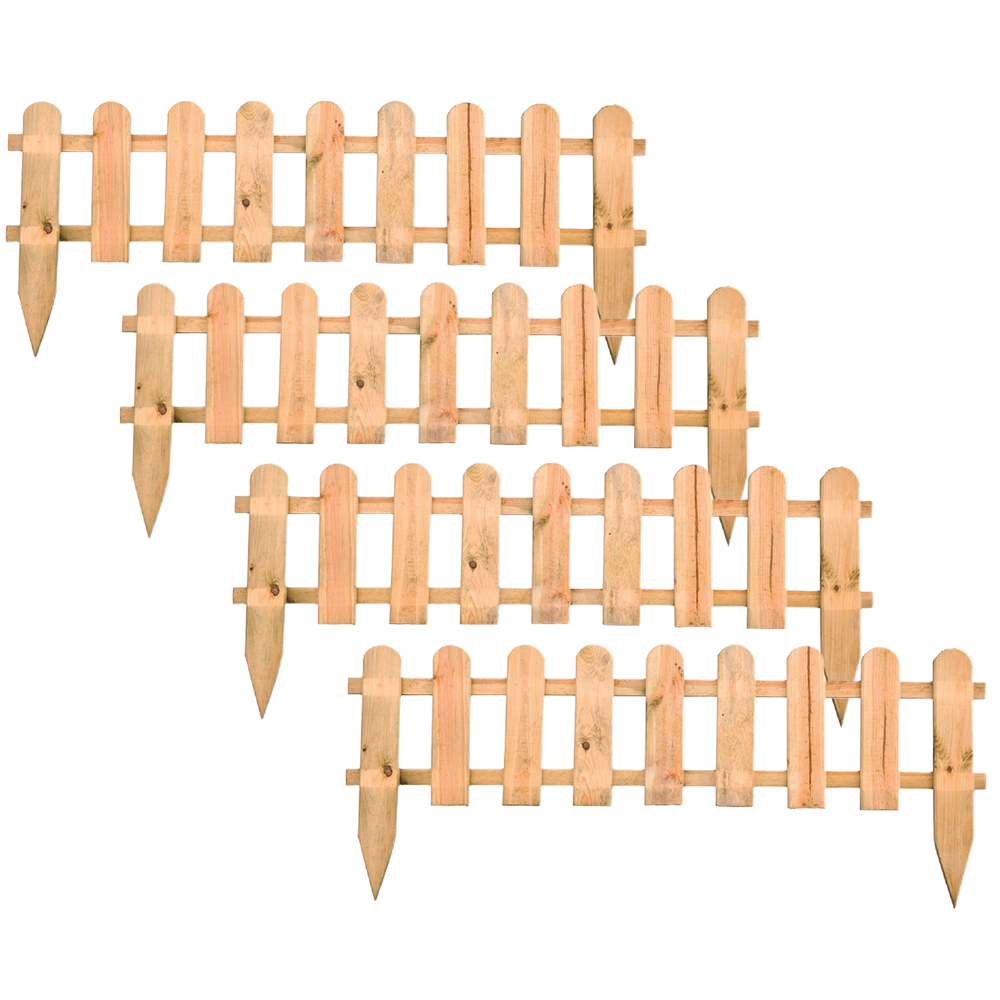 Forest Picket Fence Decorative Edging 28 x 115cm Case of 4 Wilko