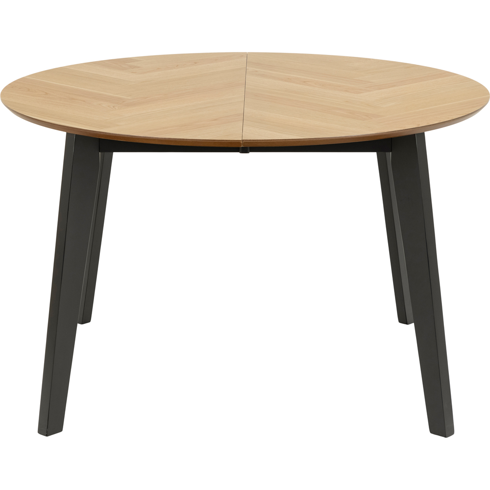 Florence Georgetown Round 6 Seater Dining Table Oak and Black Image 3