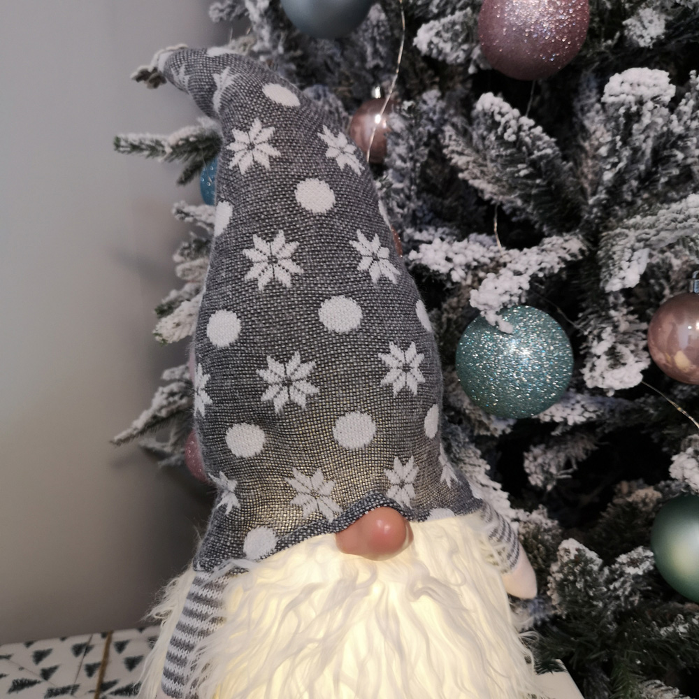 Samuel Alexander Light Up Grey Christmas Standing Gonk Decoration Image 5