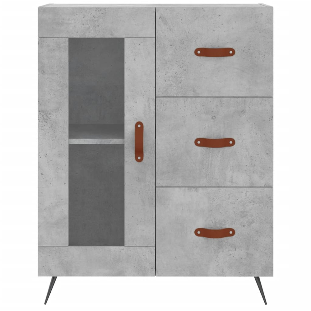 vidaXL 3 Door 3 Drawer Concrete Grey Highboard Image 8