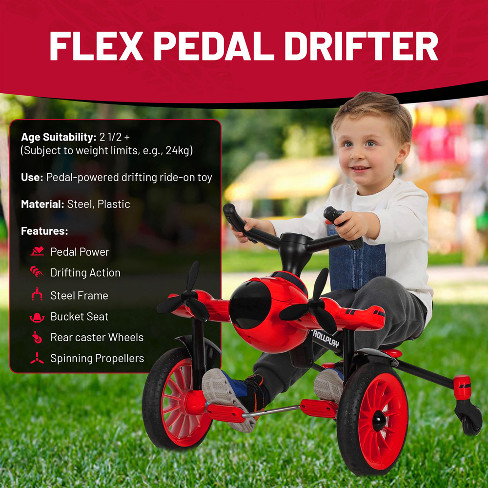 Winfun Ride-On Kids Rollplay Airplane Pedal Drifter Image 4