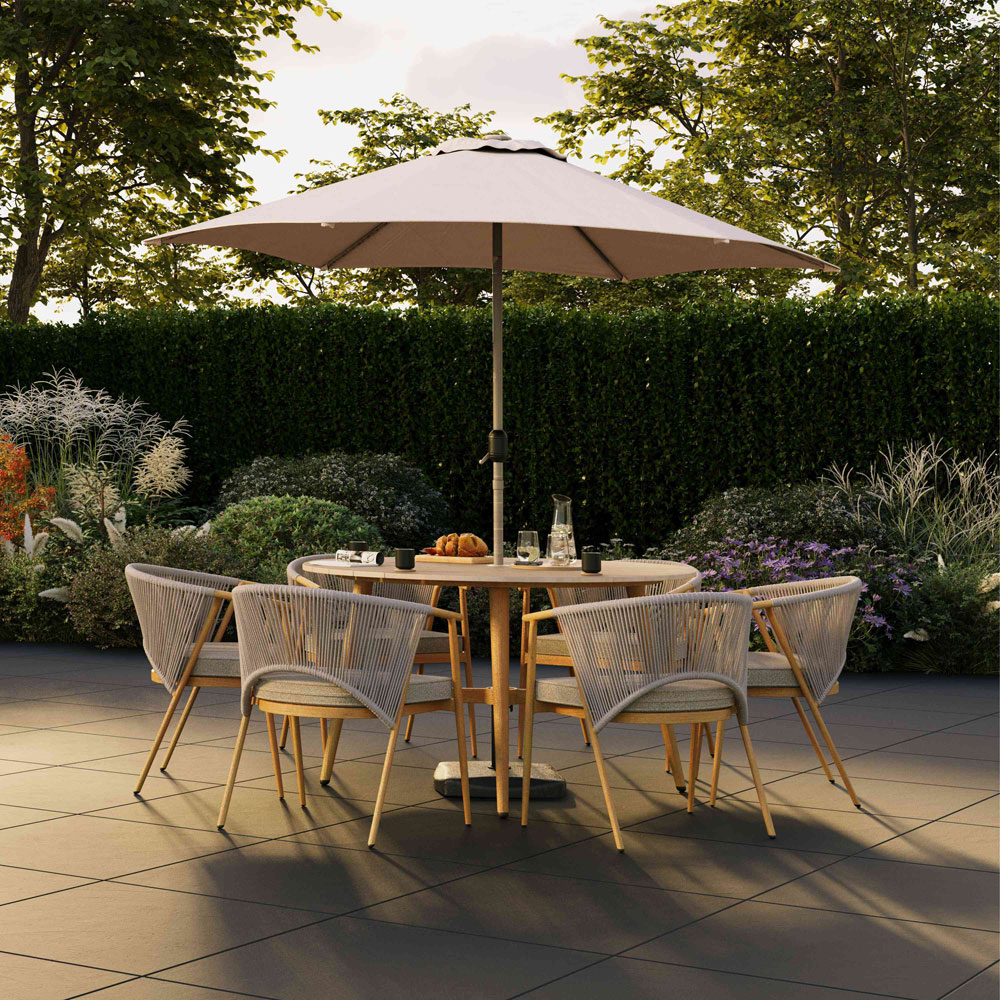 Charles Bentley Almada 6 Seater Rope Weave Garden Dining Set Image 7