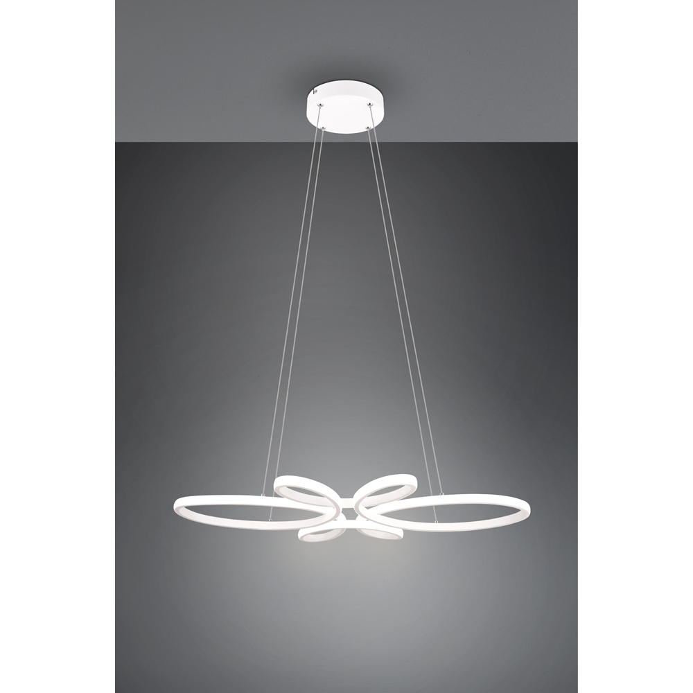 TRIO Fly White Matt Integrated LED Ceiling Pendant Light Image 4