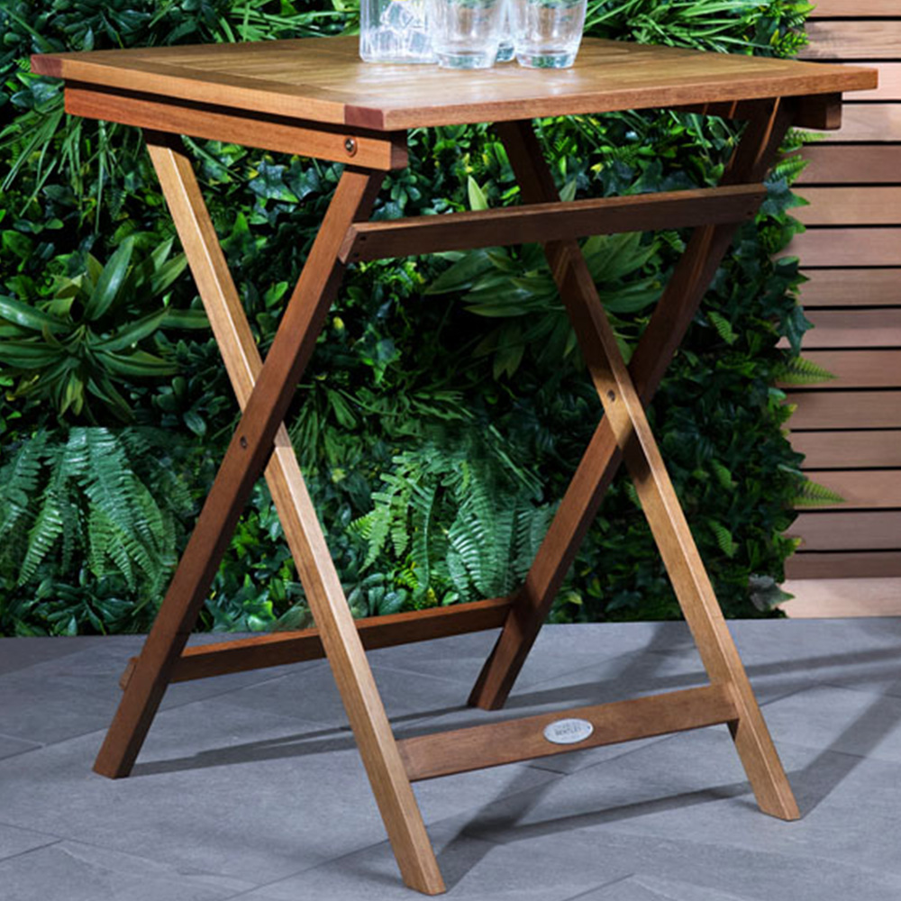 Charles Bentley Eucalyptus 2 Seater Square Folding Bistro Table Image 1