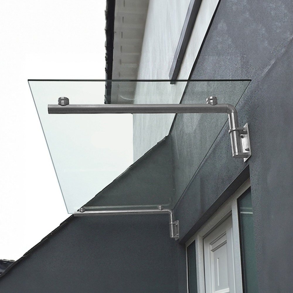 Monster Shop Silver Glass Door Canopy and Brackets 80 x 144cm Image 1