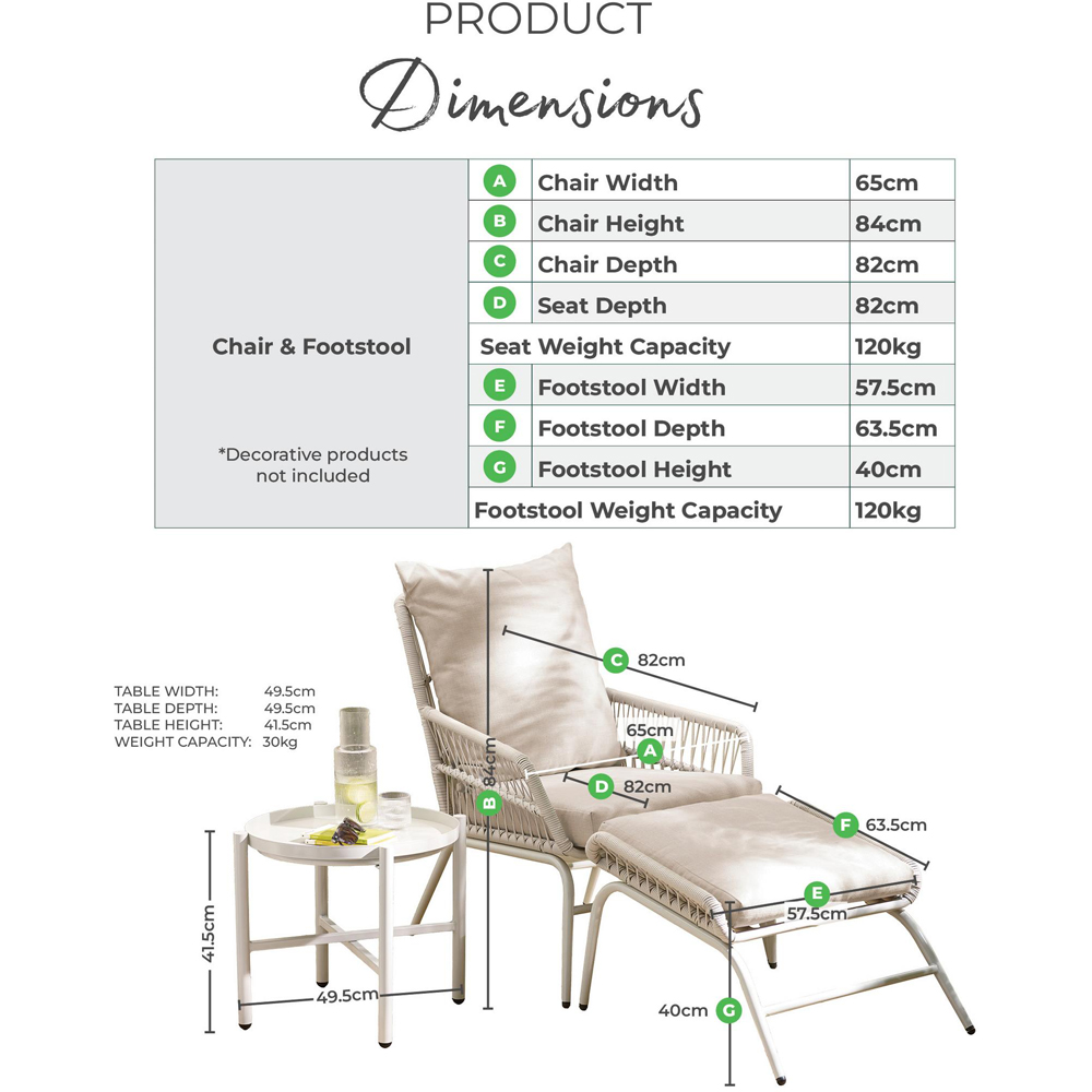 Furniturebox Agen Green Metal Outdoor Chair with Footstool and Table Image 8