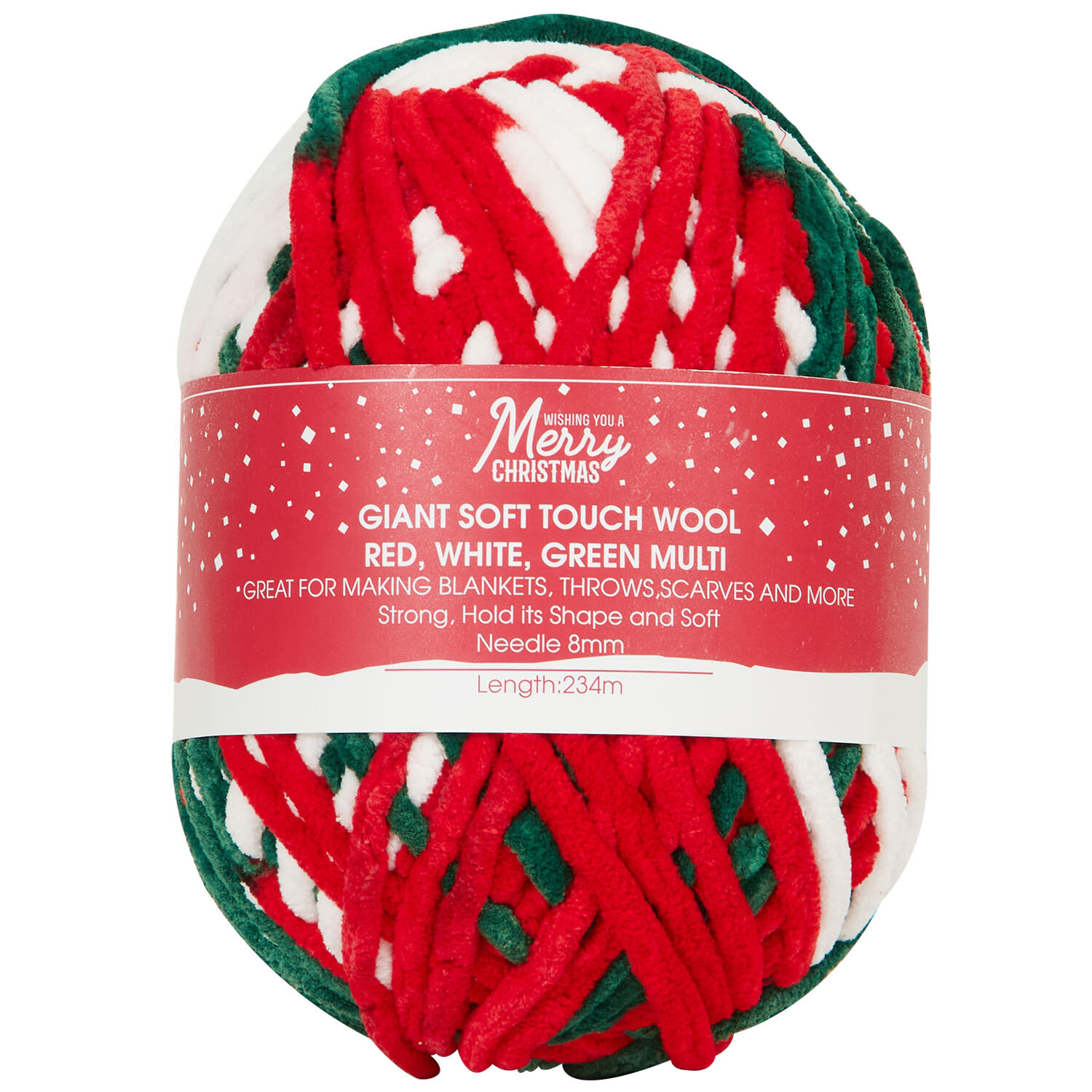 Red White and Green Giant Soft Touch Wool 300g Image 1