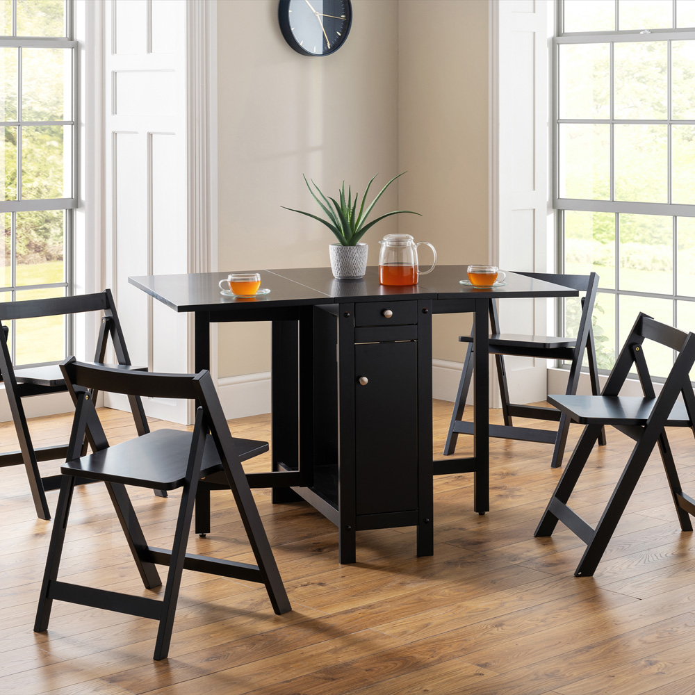 Julian Bowen Savoy Black 4 Seater Dining Set Image 9