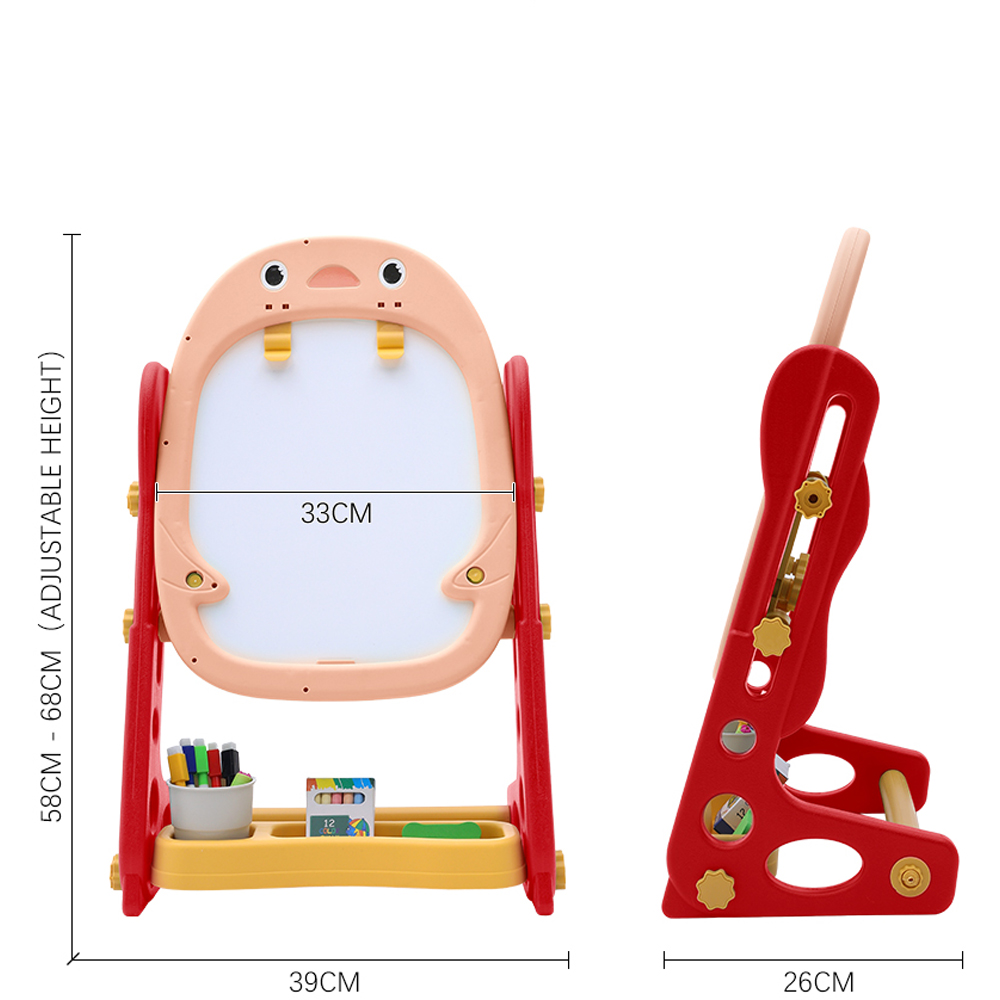 H&O Direct Kids Adjustable Double-Sided Magnetic Easel with Board Games Image 6