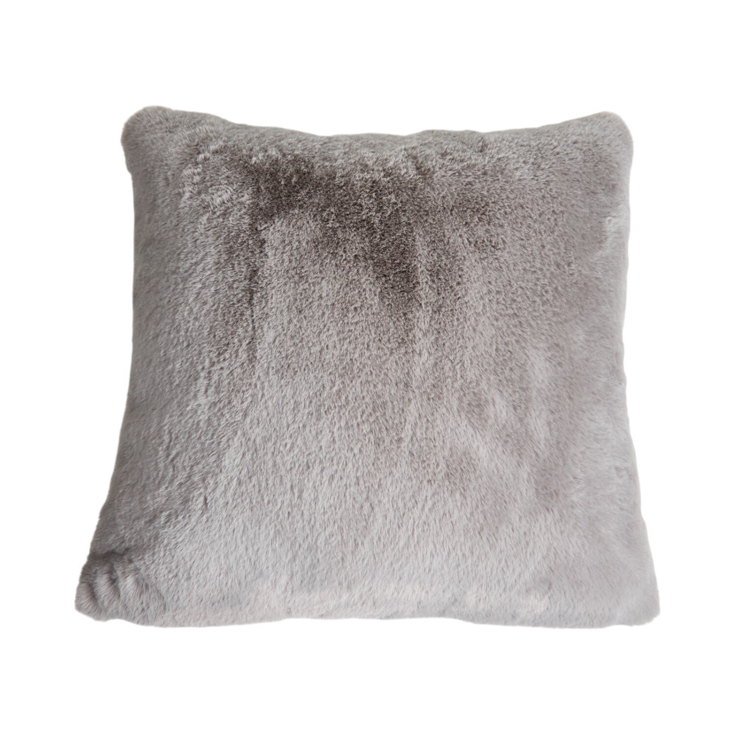 Large Rabbit Faux Fur Cushion Grey Image 1