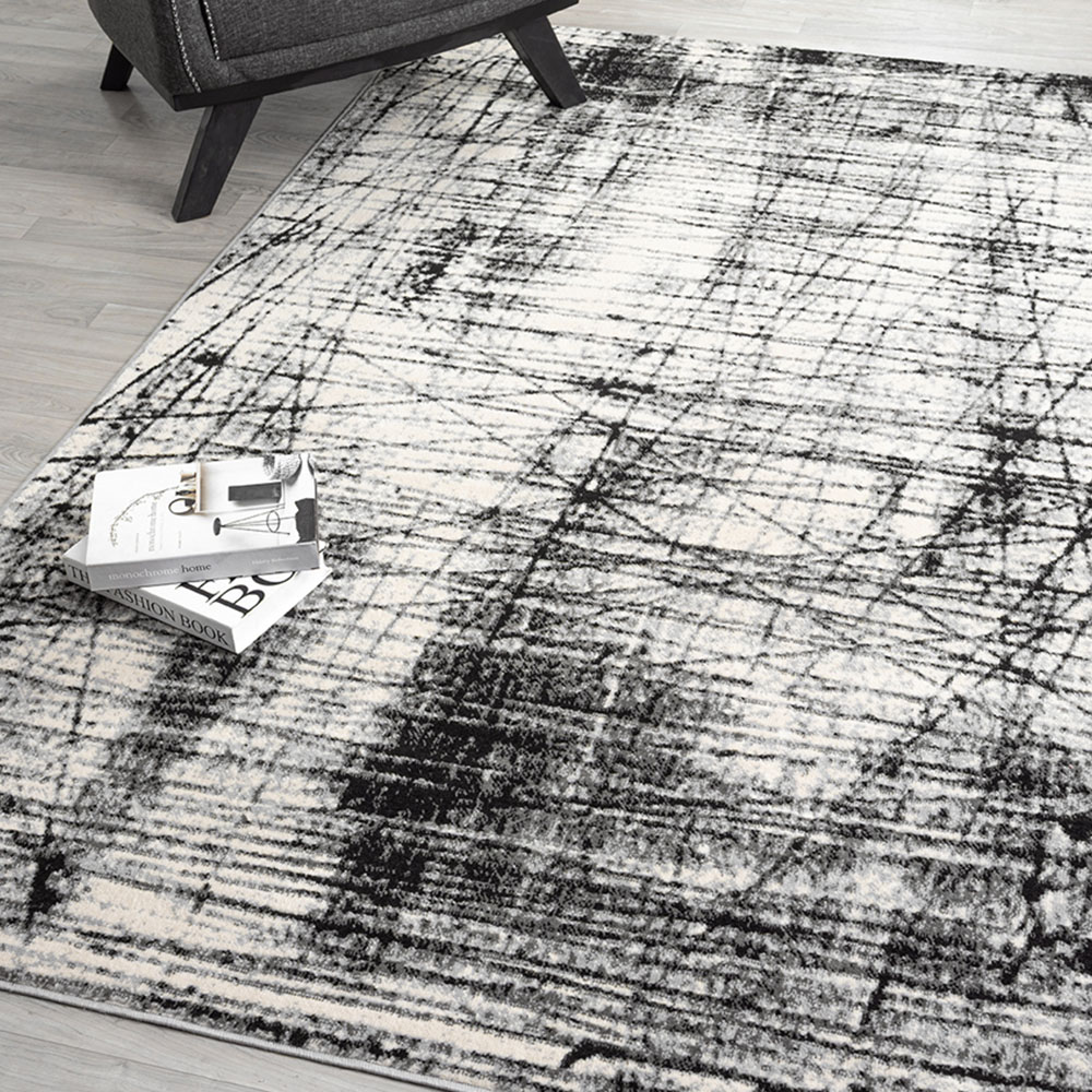 Desire Rugs Obsidian Grey Oblique Abstract Rug 120 x 170cm Image 3