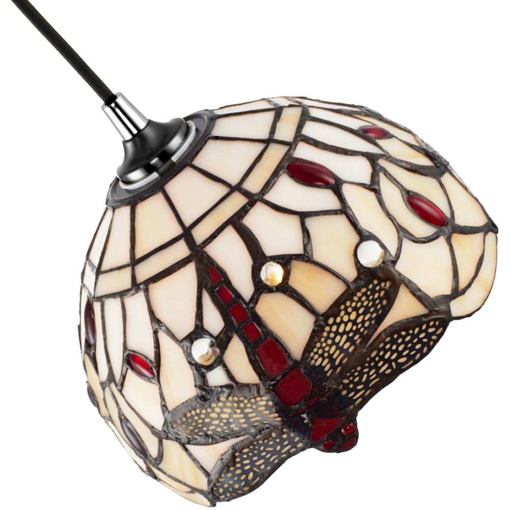 Happy Homewares White Stained Glass Dragonfly Tiffany Pendant Lighting Shade Image 6