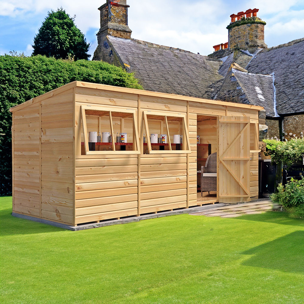 Shire 16 x 6ft Shiplap Pent Garden Shed Image 2