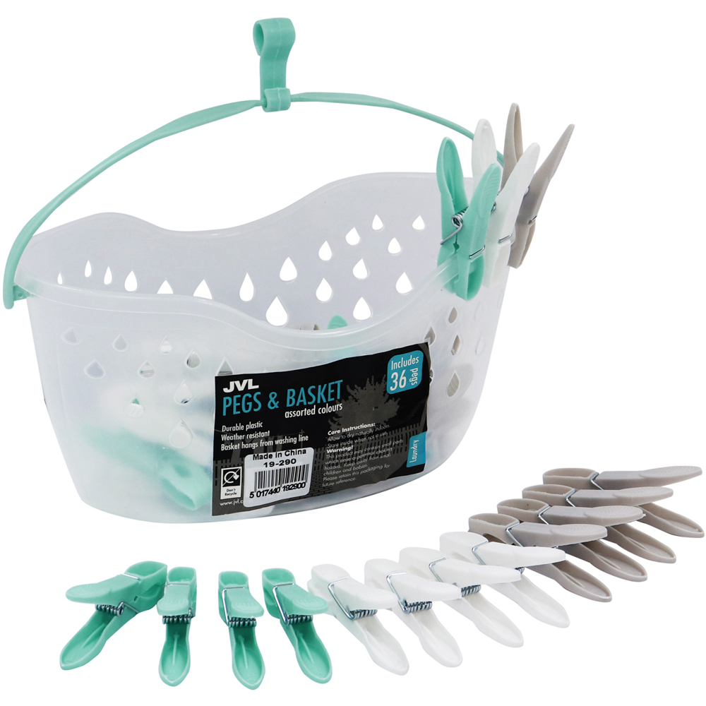JVL Ice Grey Droplette Laundry and Peg Bundle Image 2