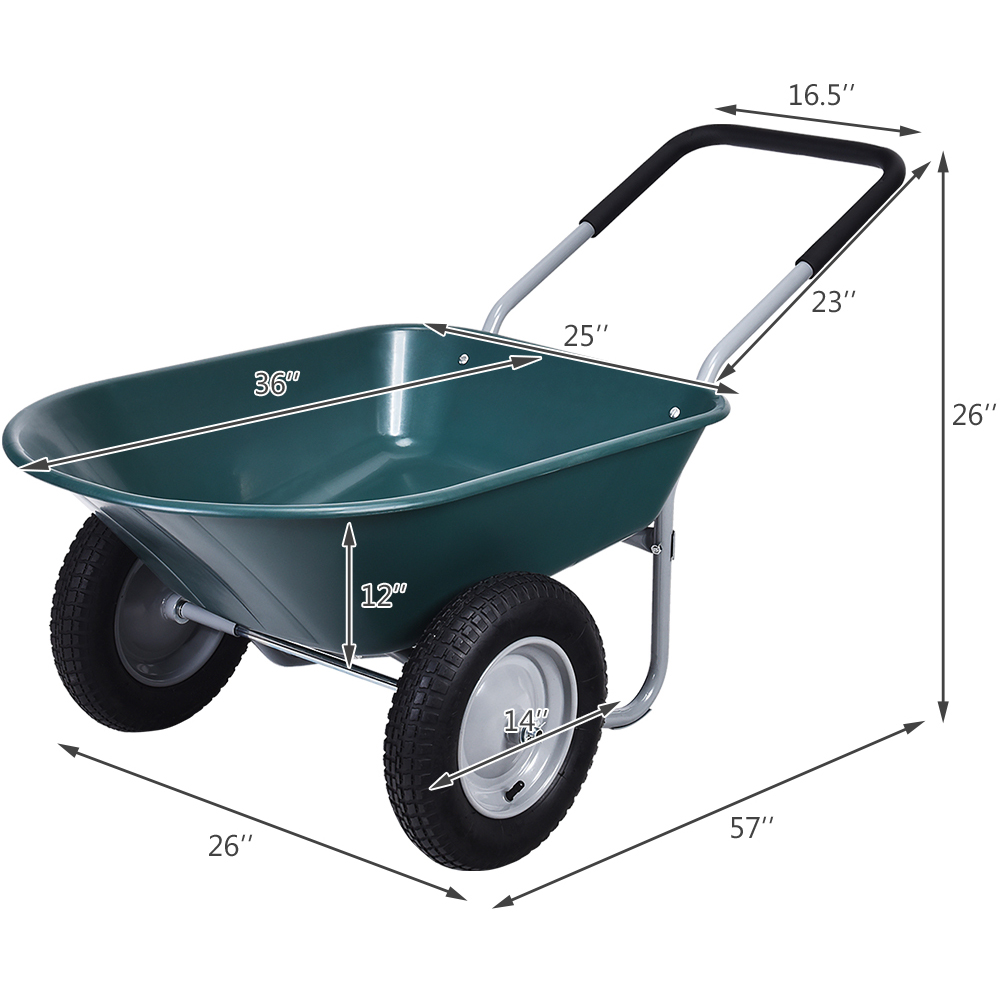 Costway 2 Tier Green Wheelbarrow Image 9