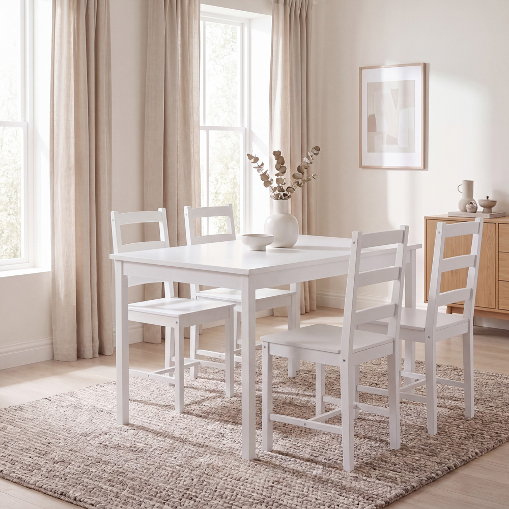 VIDA DESIGNS Yorkshire 4 Seater Dining Set White Image 3