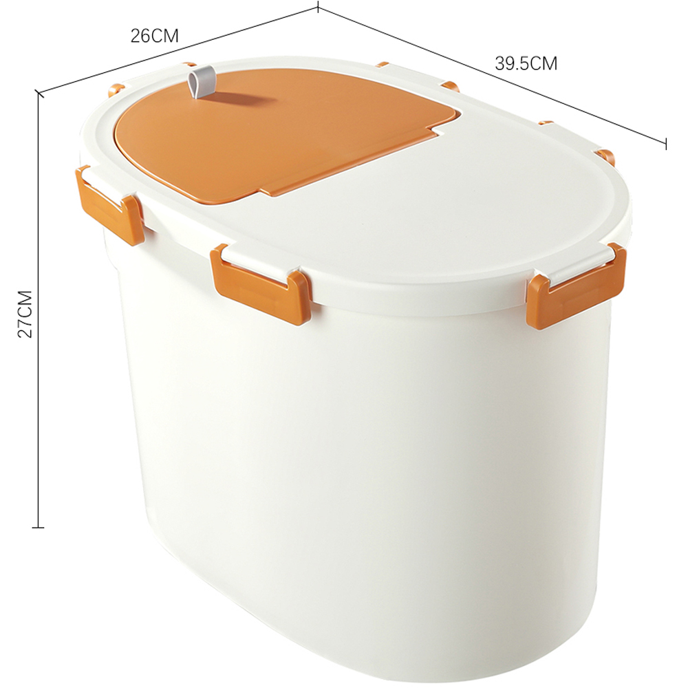 H&O Direct Orange Airtight Pet Food Storage Container with Scoop 21L Image 8