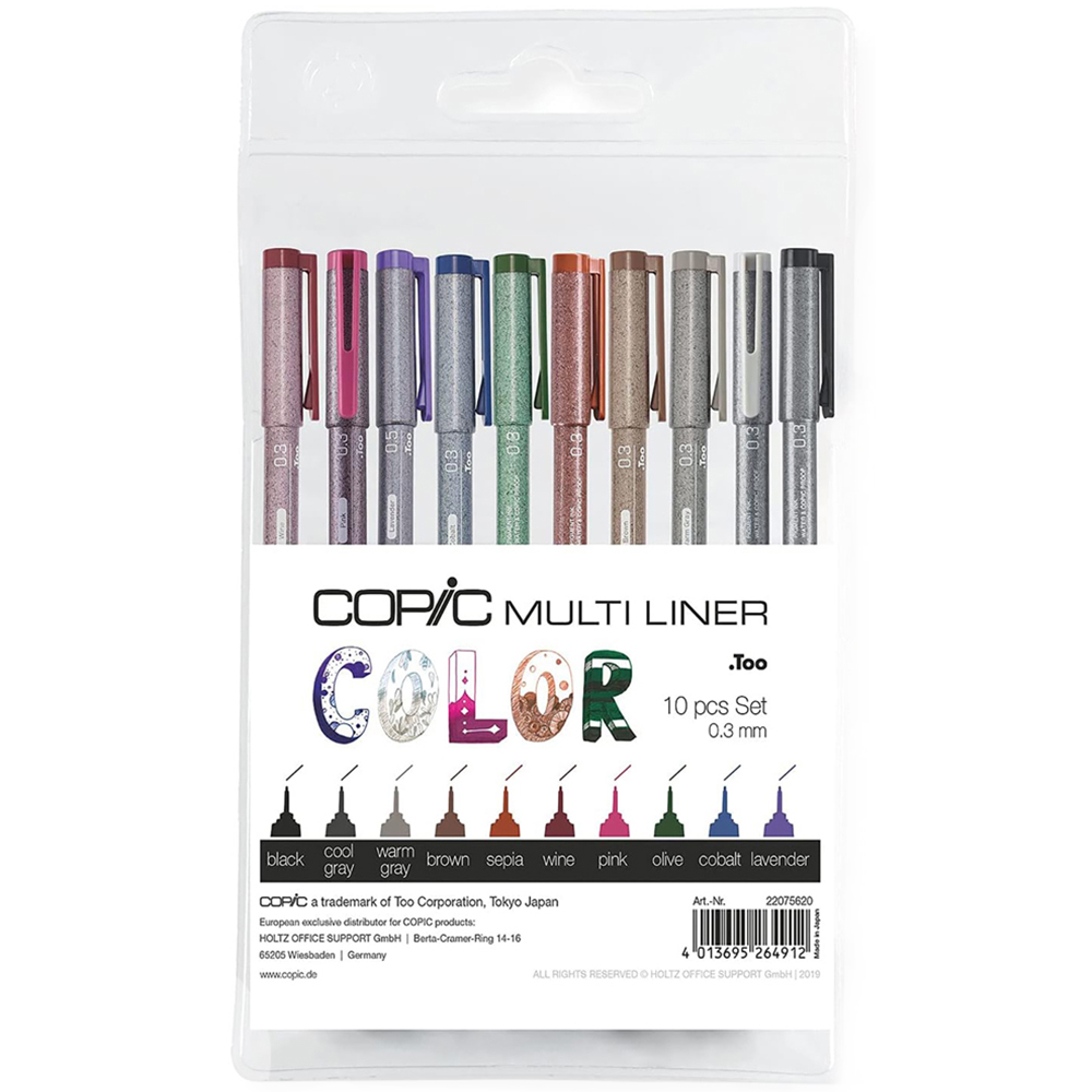 Copic Multicoloured Multiliner 10 Pack Image