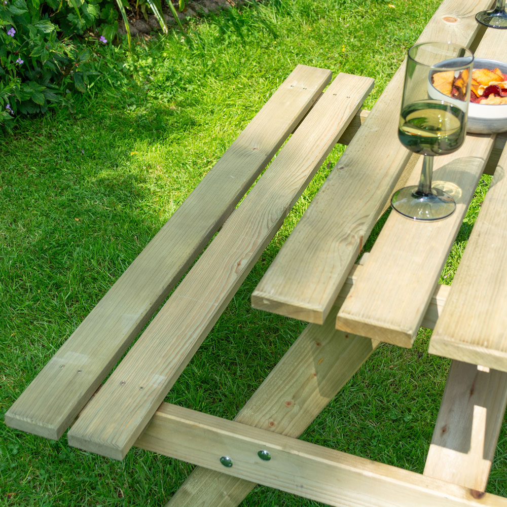 Rowlinson Traditional 4 Seater Picnic Table 1.2m Image 8