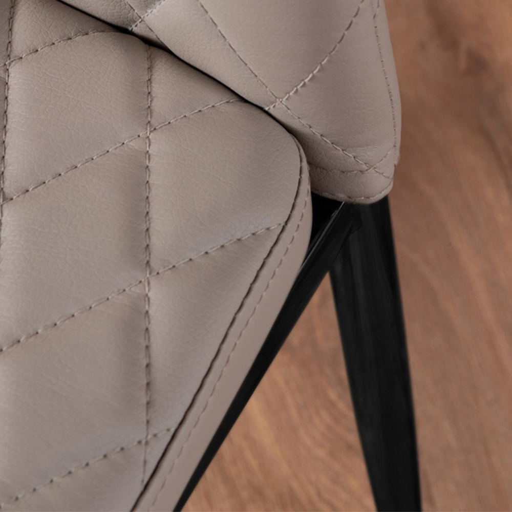 Furniturebox Arona Valera Concrete Effect 4 Seater Round Dining Set Grey and Cappuccino Image 5