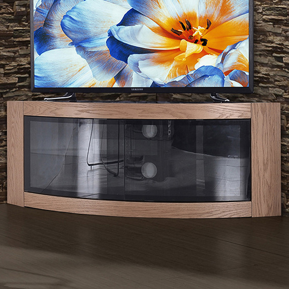 Centurion Supports Pangea 2 Door 2 Shelf Oak TV Cabinet Image 1