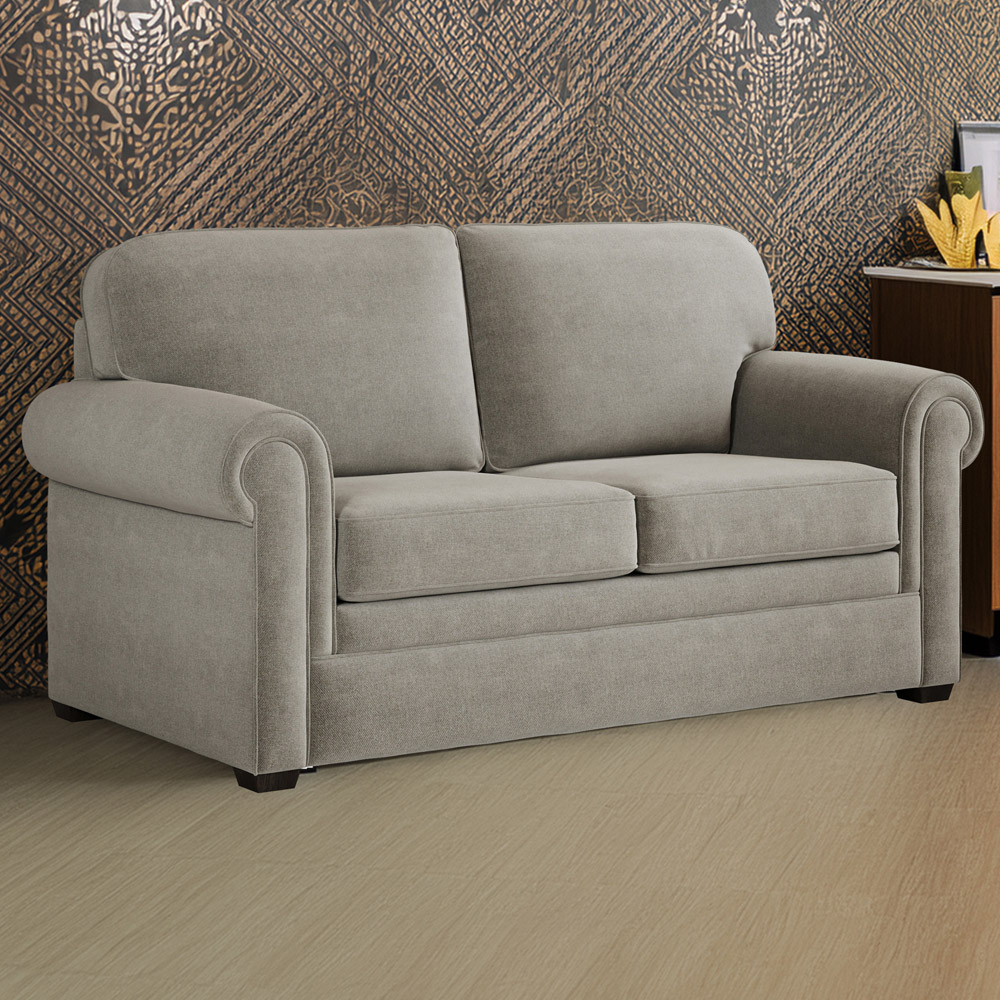 Jay-Be Heritage 2 Seater Brushed Twill Smoke Sofa Bed with e-Pocket Mattress Image 1