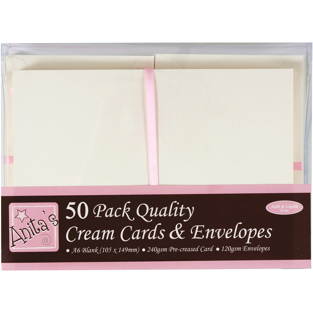 Anita's A6 Cream Cards and Envelopes 50 Pack Image