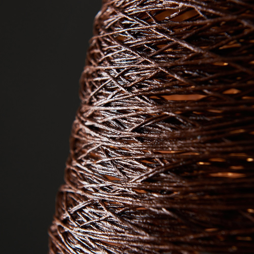 ValueLights Jaap Brown Rattan Tapered Twine Drum Pendant Shade Image 5