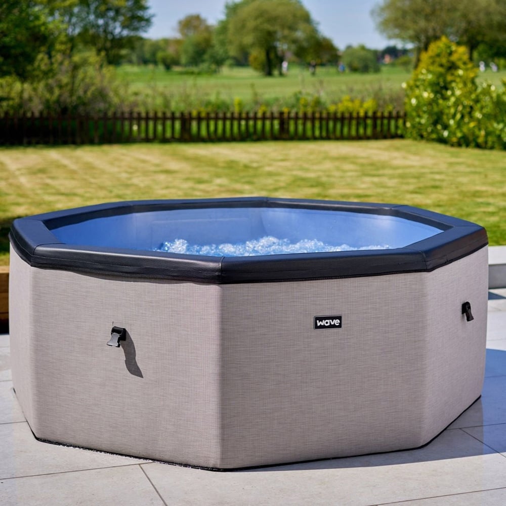 Wave Como 6 Person Octagon Pebble Rattan Hot Tub Spa Image 2