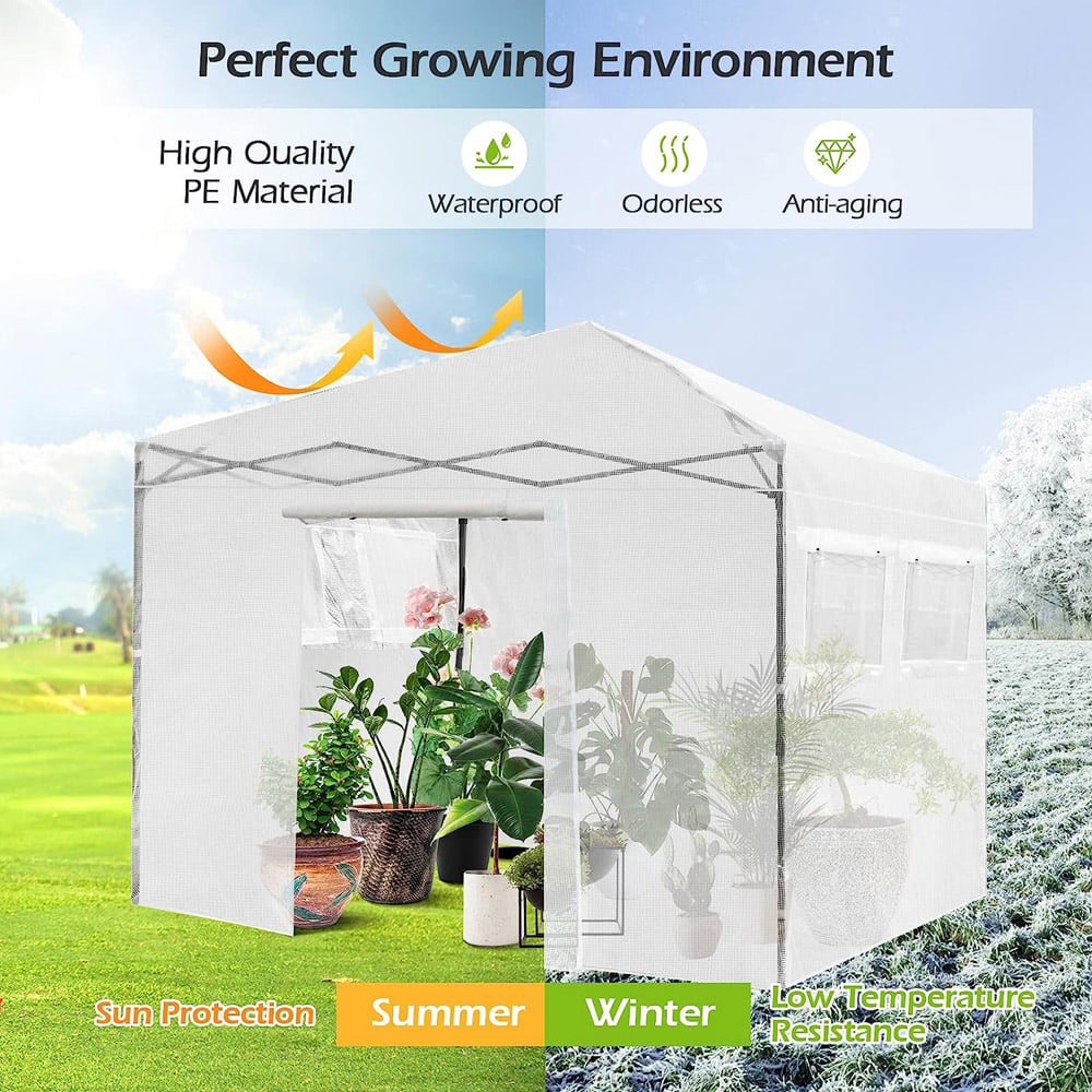 Costway Transparent Portable PE Cover Greenhouse Image 5