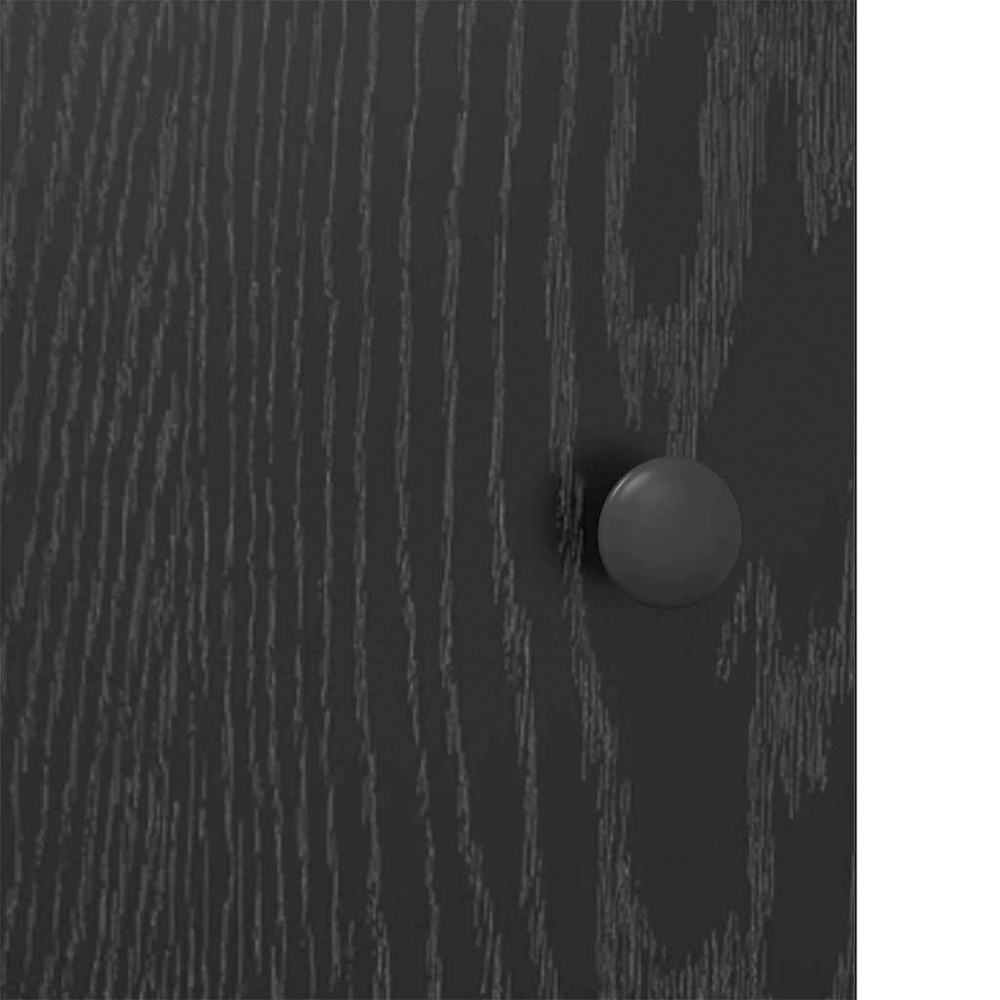 vidaXL 2 Door 3 Shelf Black Oak Sideboard Image 8