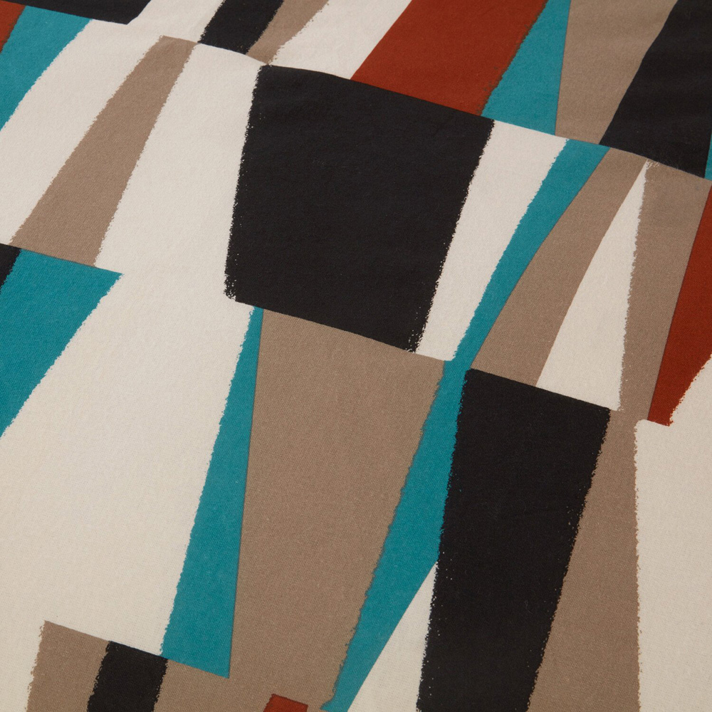 Ezra Geometric Duvet Set Beige Superking Image 5