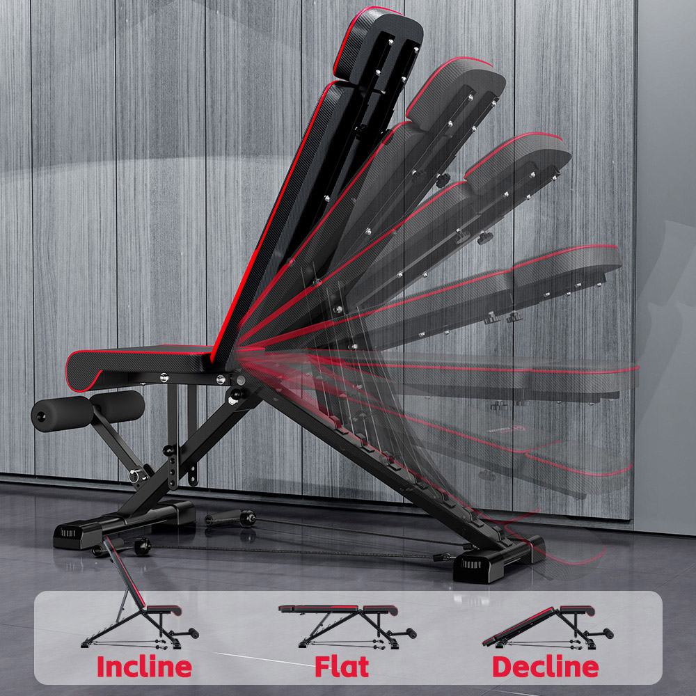 Rattrix C1 Black Multiple Adjustment Foldable Weight Bench Image 2