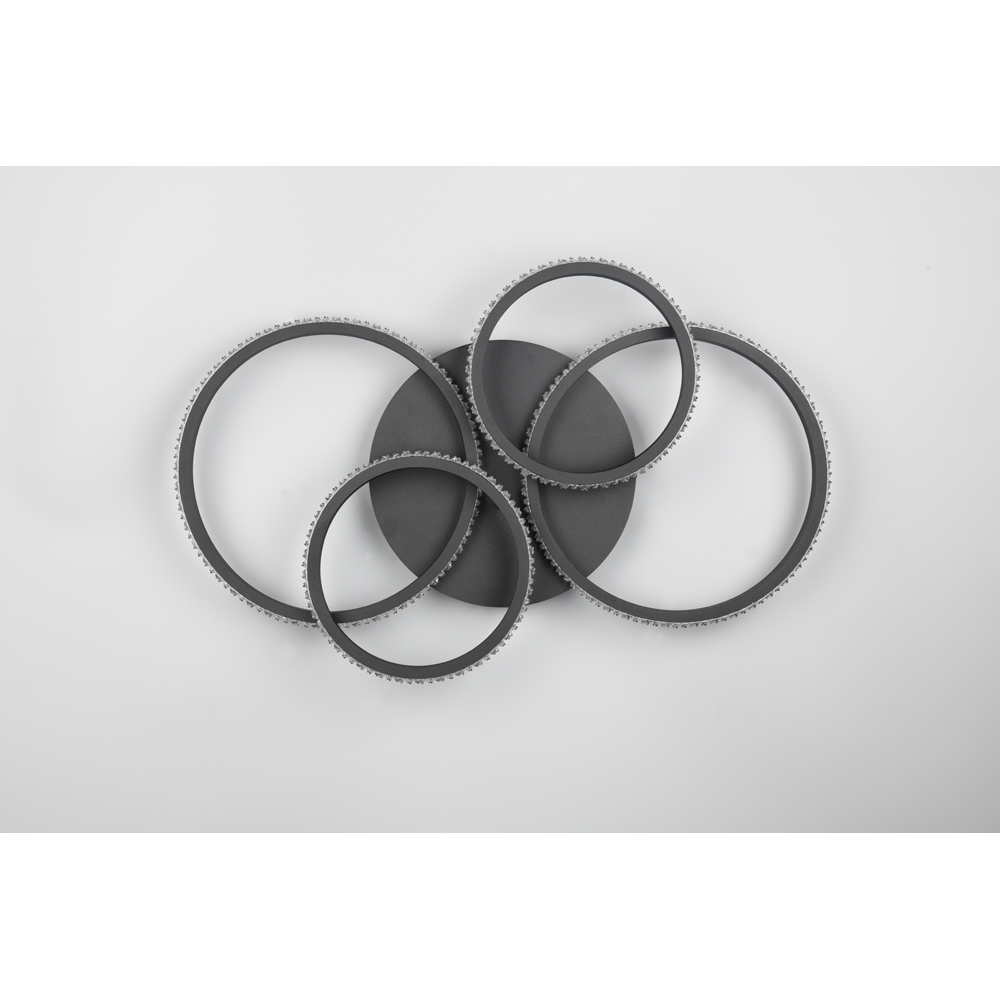 TRIO Cires Matt Black Circles LED Ceiling Light Image 9