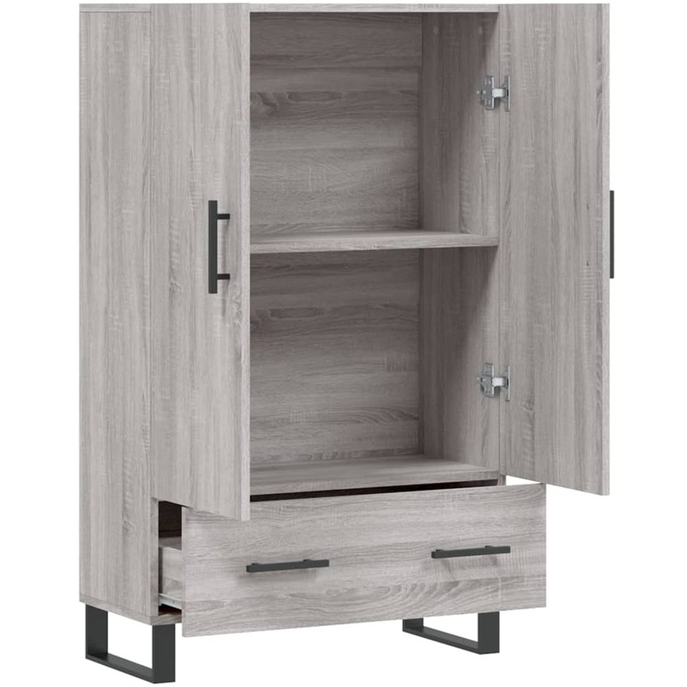 vidaXL 2 Door Single Drawer Grey Sonoma Highboard Image 5