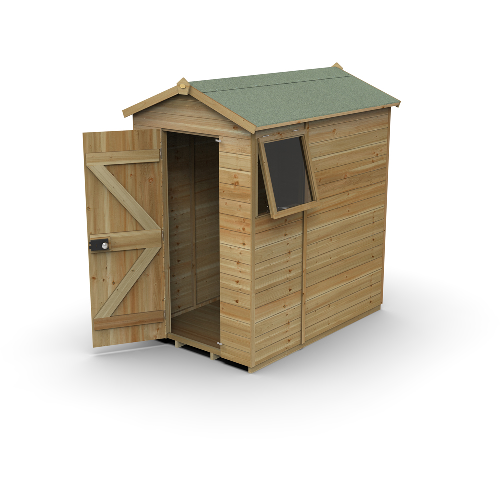 Forest Garden Timberdale 4 x 6ft Single Opening Apex Shed Image 3