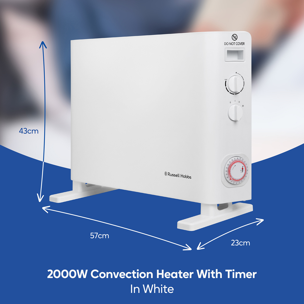 Russell Hobbs RHCVH6002W White Convection Heater with Timer 2000W Image 8