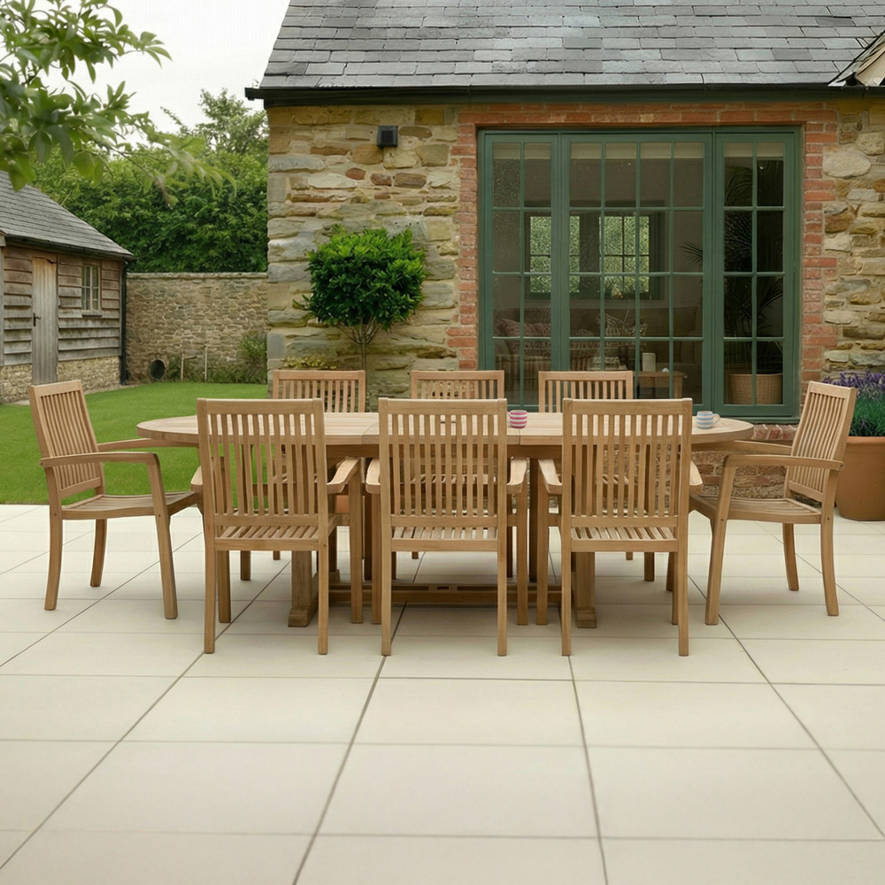 Charles Bentley 6-8 Seater Extendable Dining Table Teak Image 6