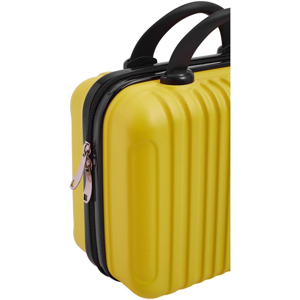 H&O Direct 2 Piece Lemon Yellow ABS Hard Shell Suitcase Set with Spinner Wheels Image 4