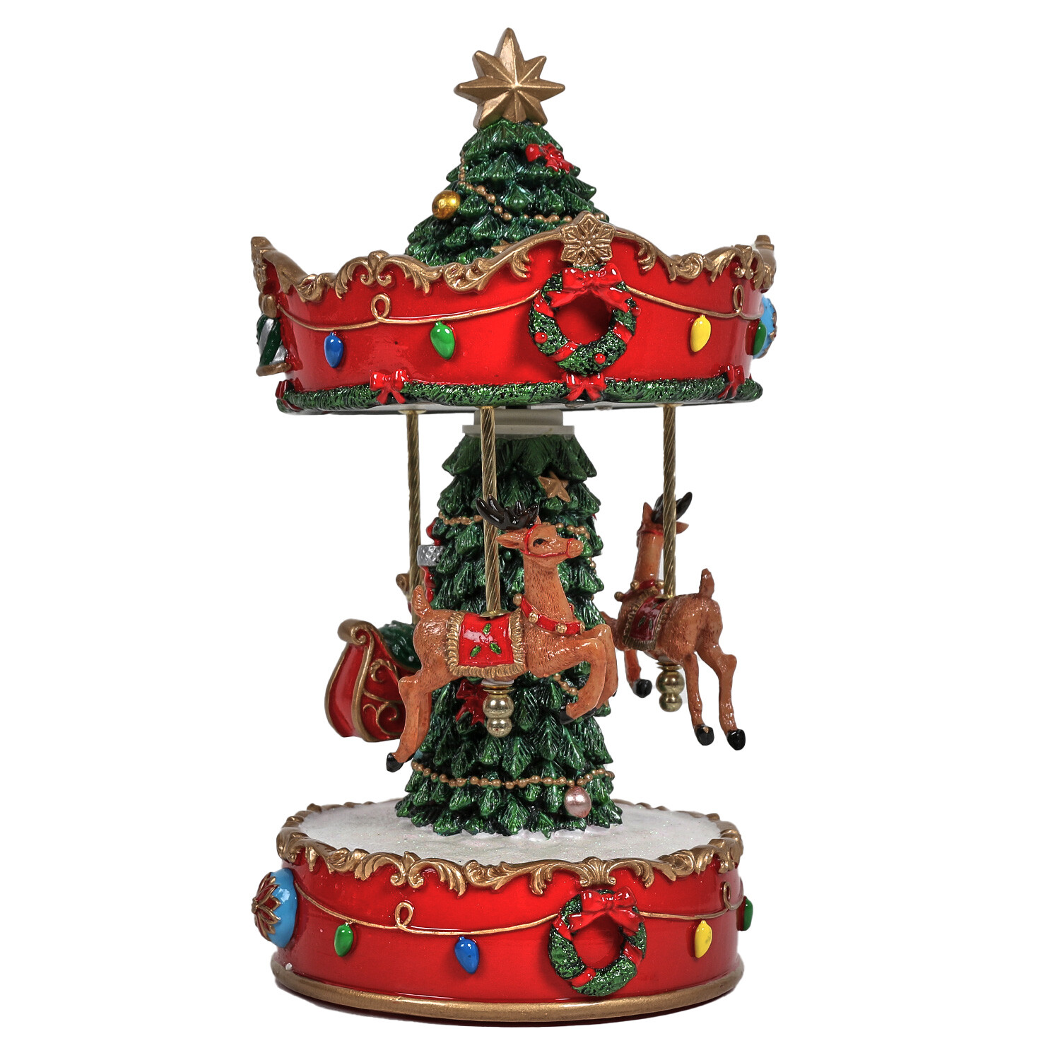 Traditional Musical Santa Carousel Decoration Image 1