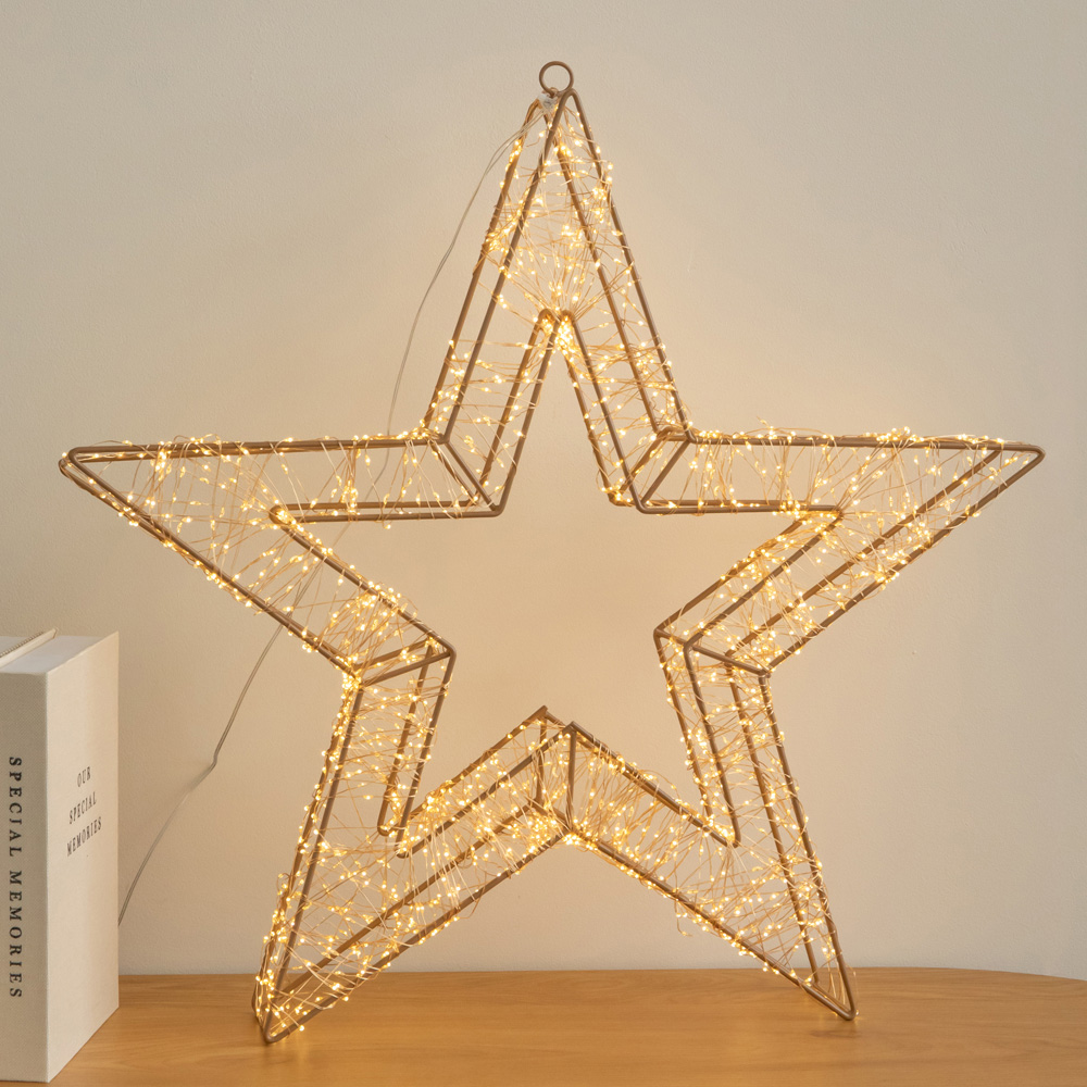 Samuel Alexander 1800 Warm White LED Light-Up Gold Christmas Galaxy Star 58cm Image 4