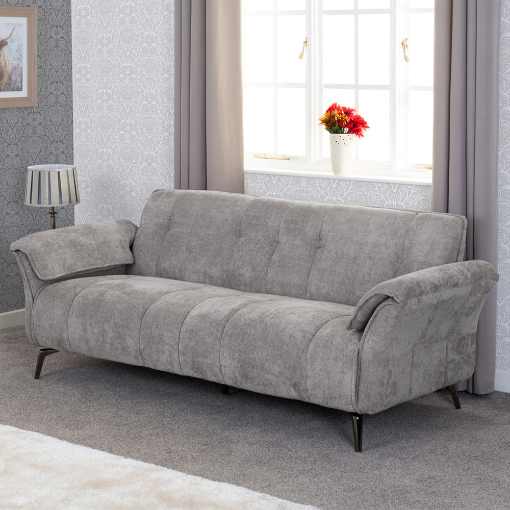 Seconique Amalfi 3 Seater Grey Fabric Sofa Image 1