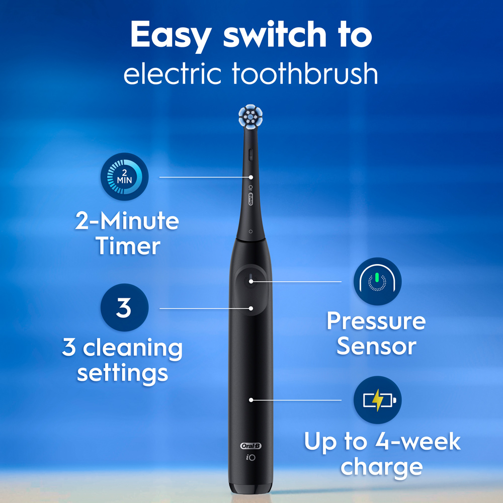 Oral-B iO2 Black and Pink Electric Toothbrush with Travel Case 2 Pack Image 3